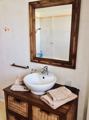 Bathroom - Héron Guest Room with Private Garden and Wi-Fi (Brucheville)