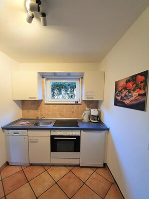 Fridge, oven, stovetop, dishwasher - Seepferdchen - Seepferdchen vacation apartment in Wyk auf Föhr - close to the sea with (Wyk auf Föhr)