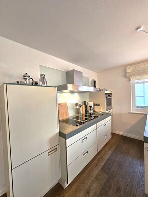 Fridge, microwave, oven, stovetop - Palais am Südstrand - Whg. 1 - Apartment Palais am Südstrand: Sauna, (Wyk auf Föhr)