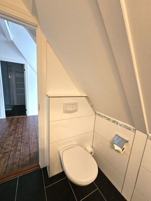 Shower, hair dryer - Ilskes Hus - Detached thatched house with garden, terrace & e-charging station (Oevenum)
