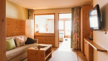 Luksus-suite - balkon - udsigt til have | Opholdsområde