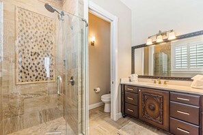 Shower, hair dryer, towels - 🏖️New Smyrna Marina Villa 13 🚤 Pool, Tiki Bar & Dining, Prime NSB Location (New Smyrna Beach)