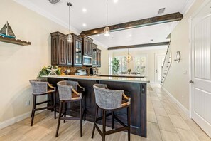 Fridge, microwave, oven, stovetop - 🏖️New Smyrna Marina Villa 13 🚤 Pool, Tiki Bar & Dining, Prime NSB Location (New Smyrna Beach)