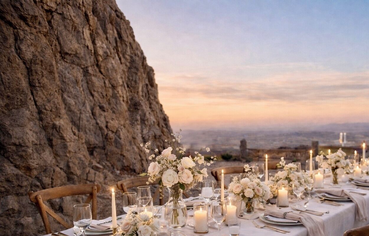 Outdoor banquet area
