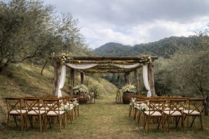 Outdoor banquet area
