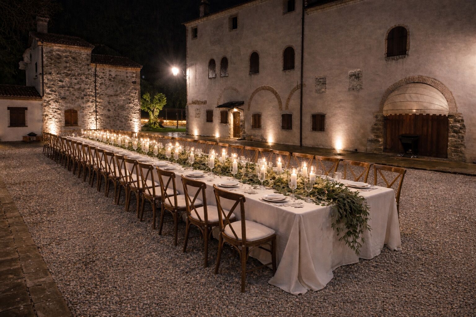 Outdoor banquet area