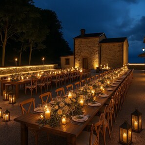 Outdoor banquet area