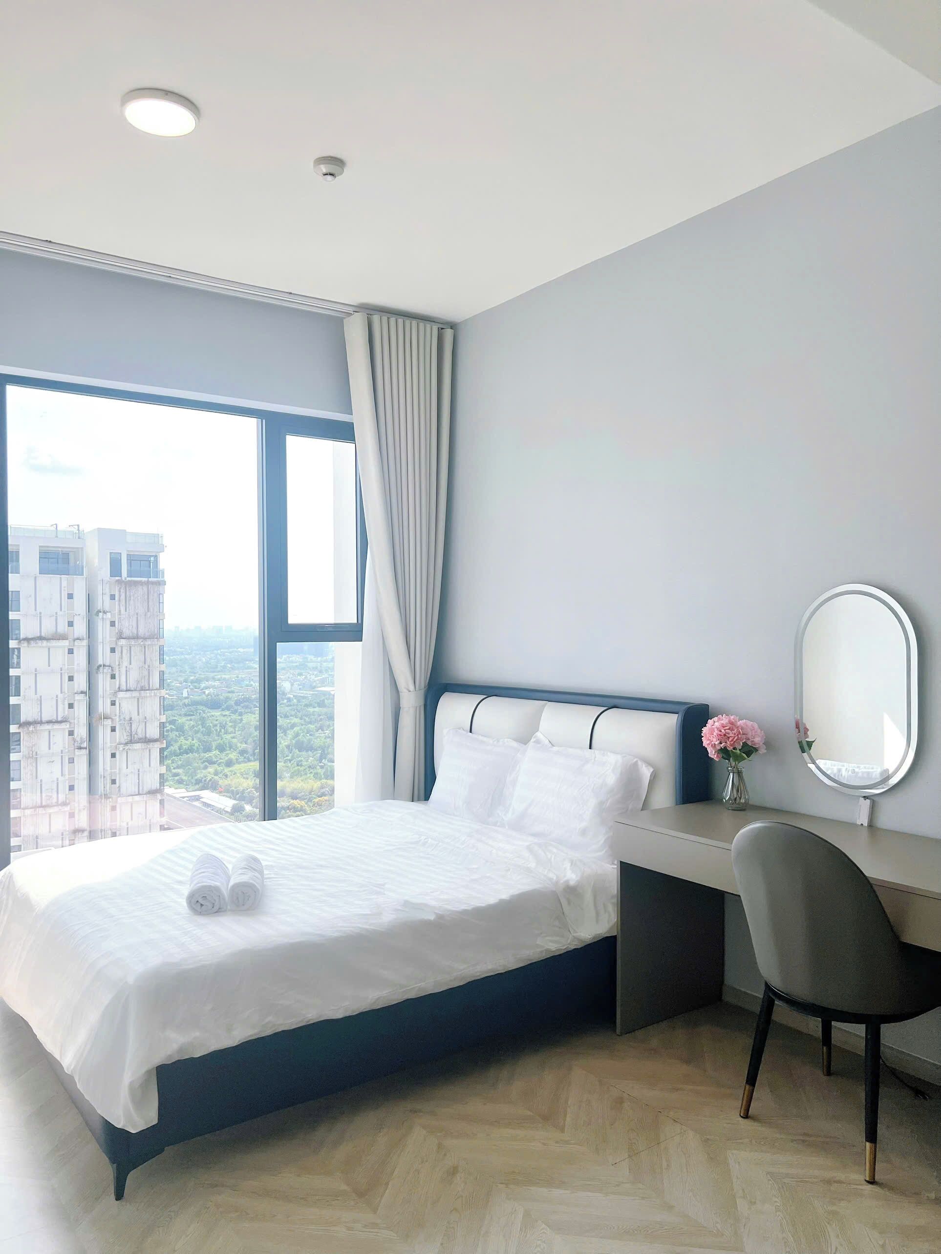 Premium bedding, memory-foam beds, desk, blackout curtains