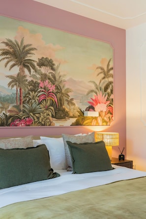Chambre Double Deluxe, vue jardin | Literie de qualité supérieure, couette en duvet d'oie
