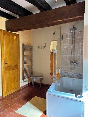 Shower, jetted bath, hair dryer, towels - 16th-century Tourangelle between Beauval and Chenonceaux (Montrichard Val de Cher)