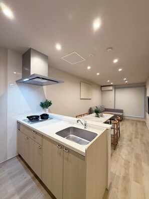 Appartamento Superior | Cucina privata | Frigorifero, microonde, piano cottura, bollitore elettrico