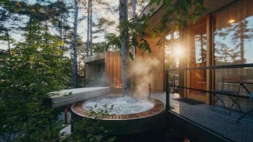 Luxury Mobile Home, 1 Bedroom, Air conditioning (Theodosius Glamping Comfort & Hot Tub) | Outdoor spa tub
