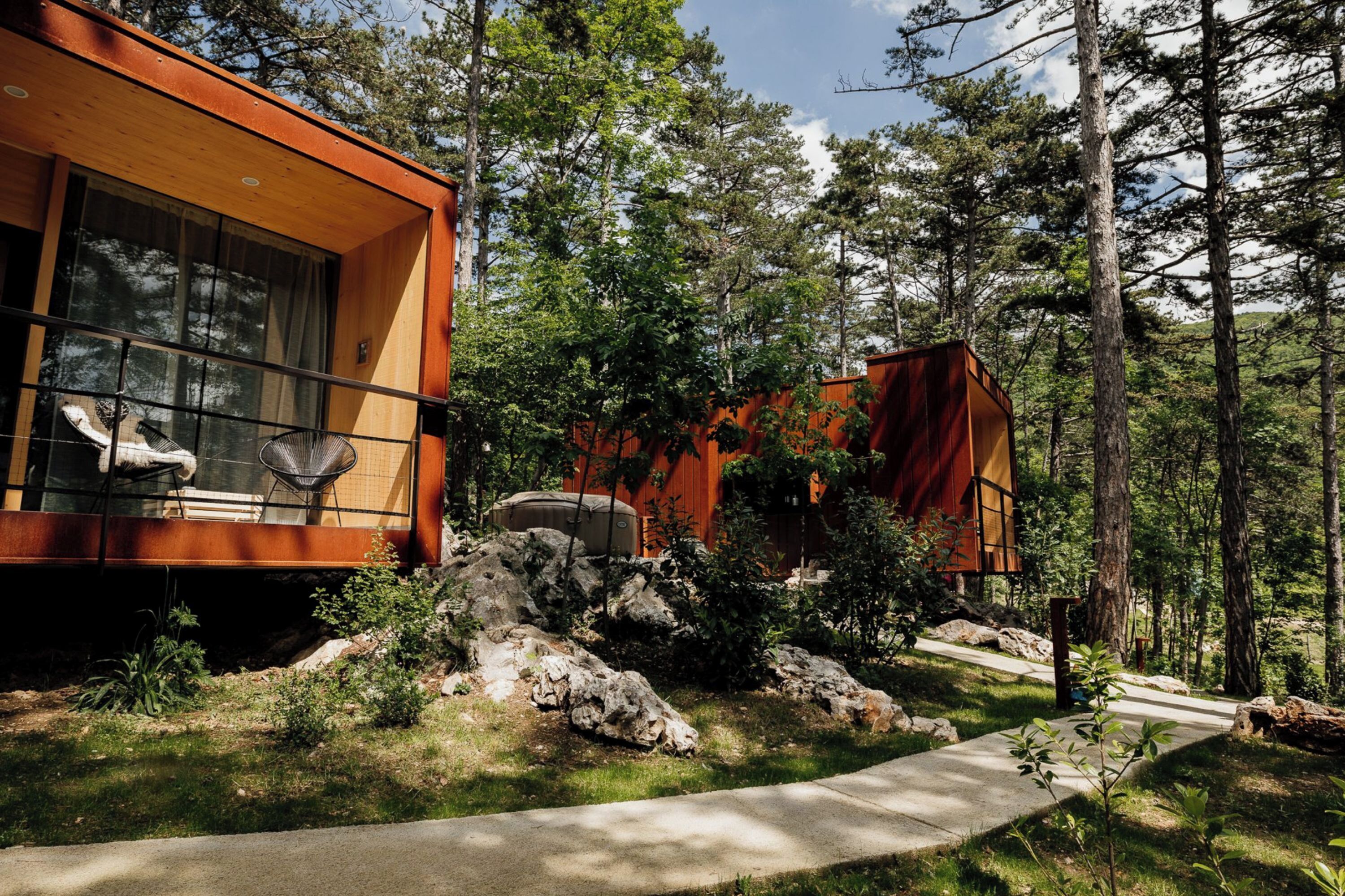 Luxury Mobile Home, Multiple Bedrooms, Mountainside (Theodosius Glamping Private Sauna) | Terrace/patio