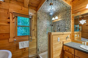 Douche, serviettes fournies