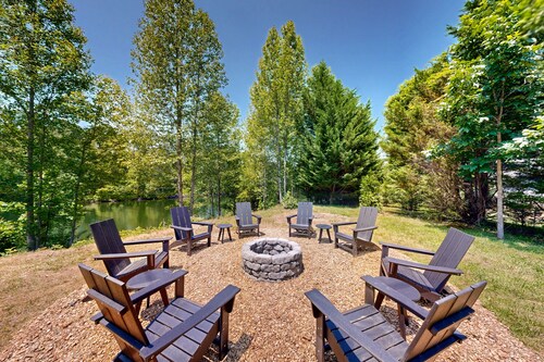 Waterfront Family-Friendly Retreat with Game Room, Fire Pit, EV Charger, & More!
