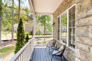 Terrace/patio - Family-Friendly Waterfront Retreat with Game Room, EV Charger, & More! (Bumpass)