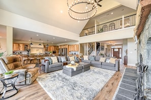 TV - Dog-friendly lakefront home with a game room, children's items, and firepit (Mineral)