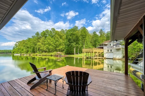 Sprawling waterfront home with kayaks, game room, and hot tub