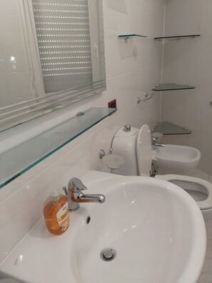 Dusche, Haartrockner, Handtücher