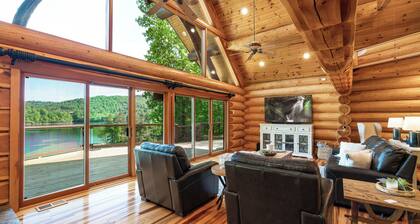 Hot Tub + Dock! Waterfront Norris Lake Log Home