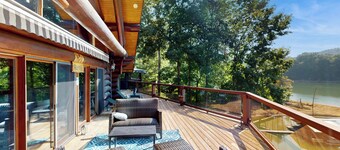 Hot Tub + Dock! Waterfront Norris Lake Log Home