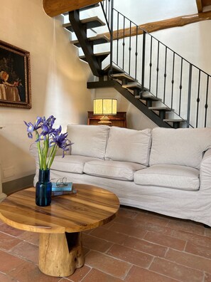 Living area - Apartment with AC with view in Chianti a few steps from Florence with swimming pool (Toscana)