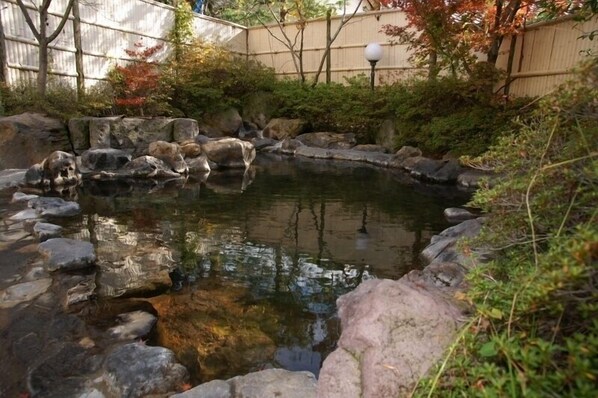 A small pond with rocks and foliage. - Gekko Onsen Kua Haimu (Koriyama)