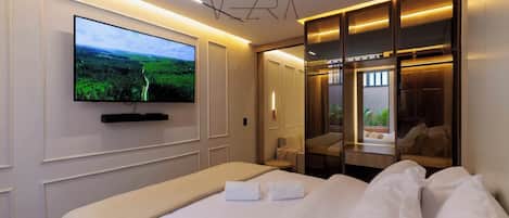 Nhà Duplex Deluxe, ban công, quang cảnh thành phố | Màn/rèm cản sáng, bàn ủi/dụng cụ ủi quần áo