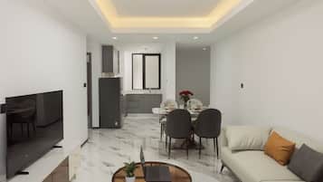 Exclusive Apartment, Balcony, City View | Ruang tamu