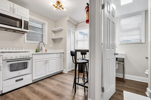 Fridge, microwave, oven, stovetop - Chic 1BR, Free Parking, Walk to Boardwalk, 2 Beach Passes (Seaside Heights)