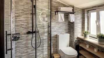 Douche, serviettes fournies