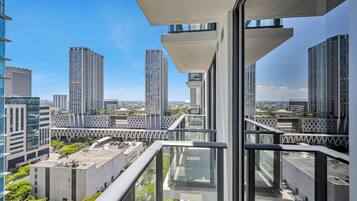 Apartamento ejecutivo, 1 habitación, piscina privada, vistas a la ciudad | Balcón