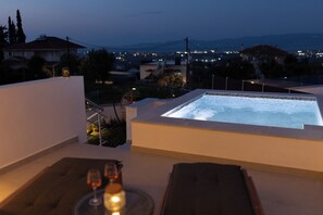 Terrace/patio - Serenity Villa 1 with Jacuzzi, Castle & Sea View (Archea Korinthos)