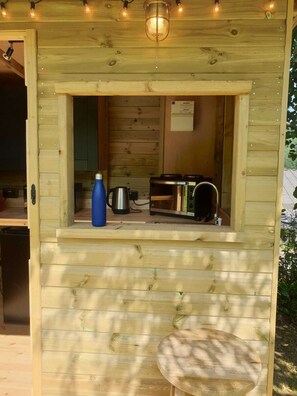 Property grounds - Mole bell tent in orchard, near Lyme Regis, Jurassic Coast, River Cottage (Uplyme)