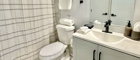 Hair dryer, towels