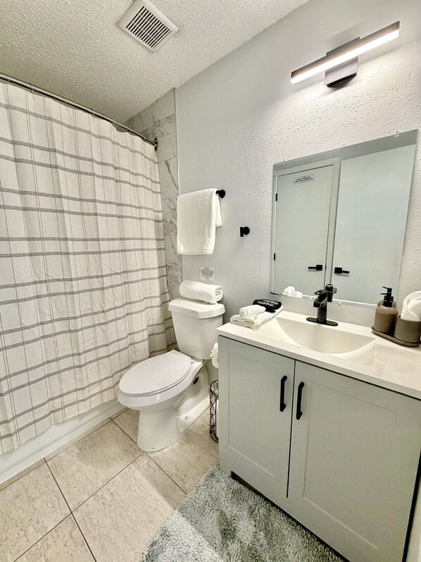 Hair dryer, towels
