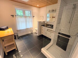 Shower, hair dryer, soap, toilet paper - Comfort  & beauty, inside and out in the heart beautiful  of North Frontenac (North Frontenac)