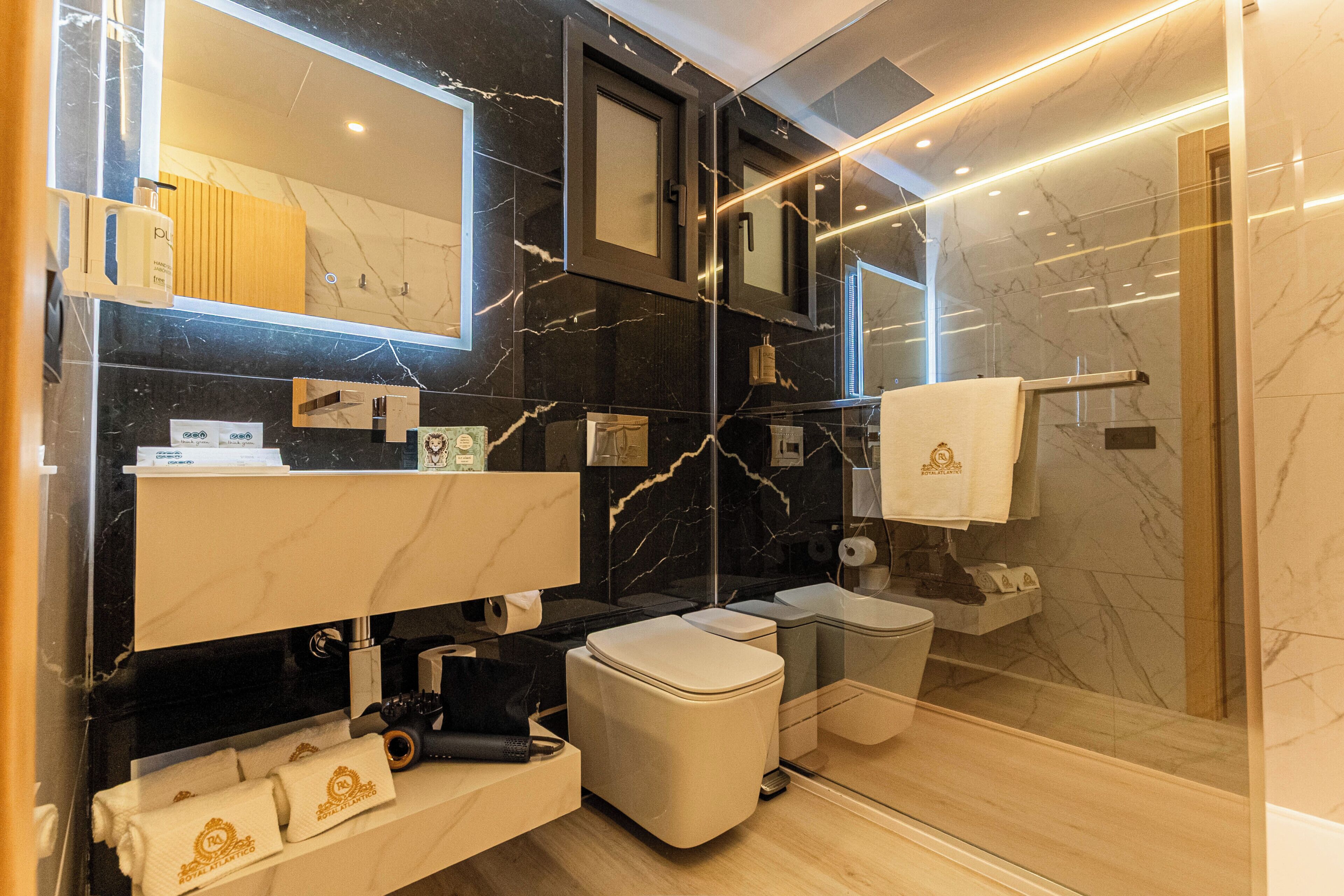 Royal Suite, Sea View | Bathroom | Shower, slippers, towels, soap