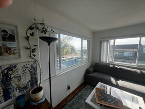 Living area - Beach Hideaway Ocean Views + Walk to Boardwalk! (Santa Cruz)