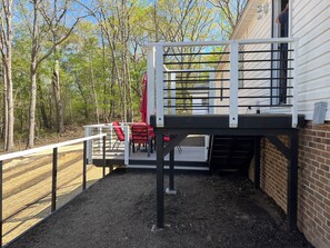 Terrace/patio - Pet friendly remote rural retreat in New Hill, NC. Very peaceful (New Hill)