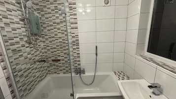 Hair dryer, towels, toilet paper