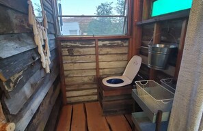 Shower, towels, soap, toilet paper