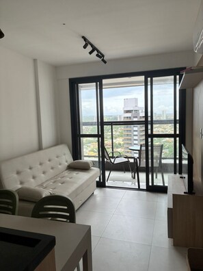 Living area - Apartment. Beach Class Jaguaribe, with ocean views. (Salvador)