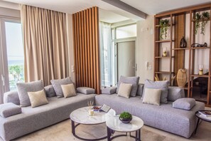 Suite, Partial Sea View | Living area