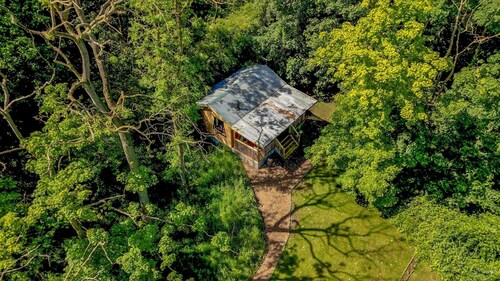 Cabin, woods, hot tub, stove, coast, porch, remote, private, secure garden.