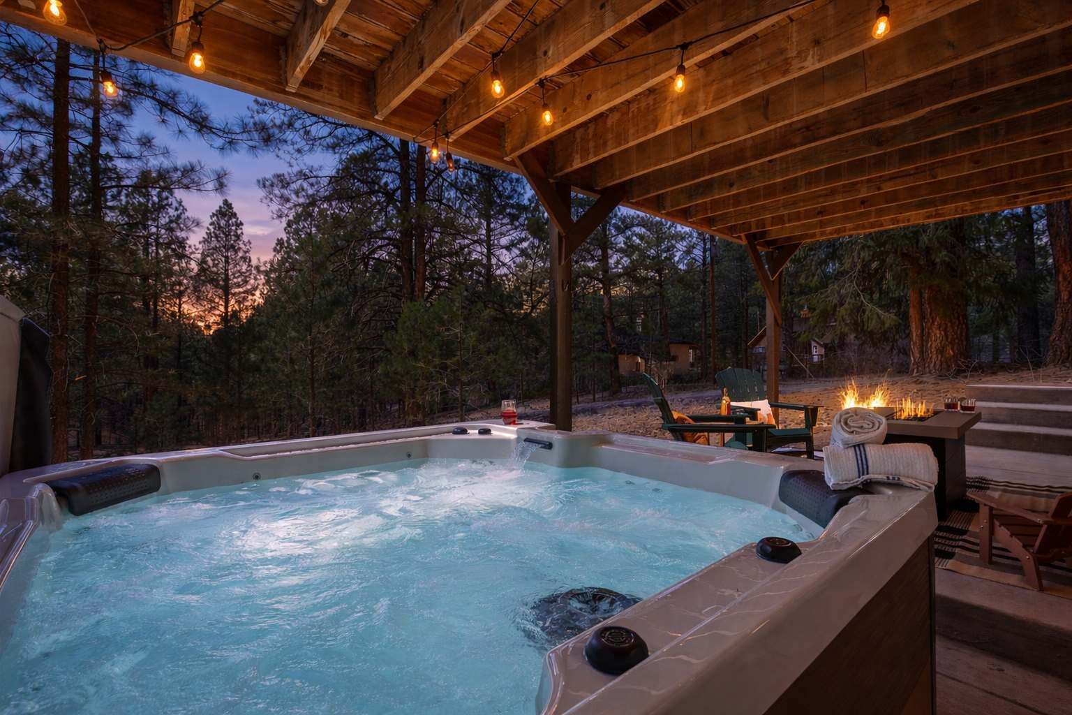 Banyera d'hidromassatge a l'aire lliure