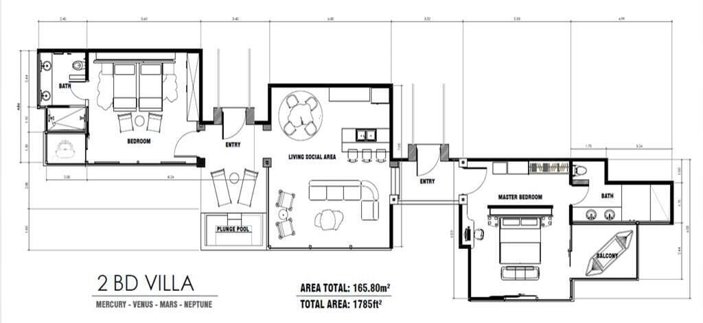 Villa, 2 Bedrooms | Floor plan