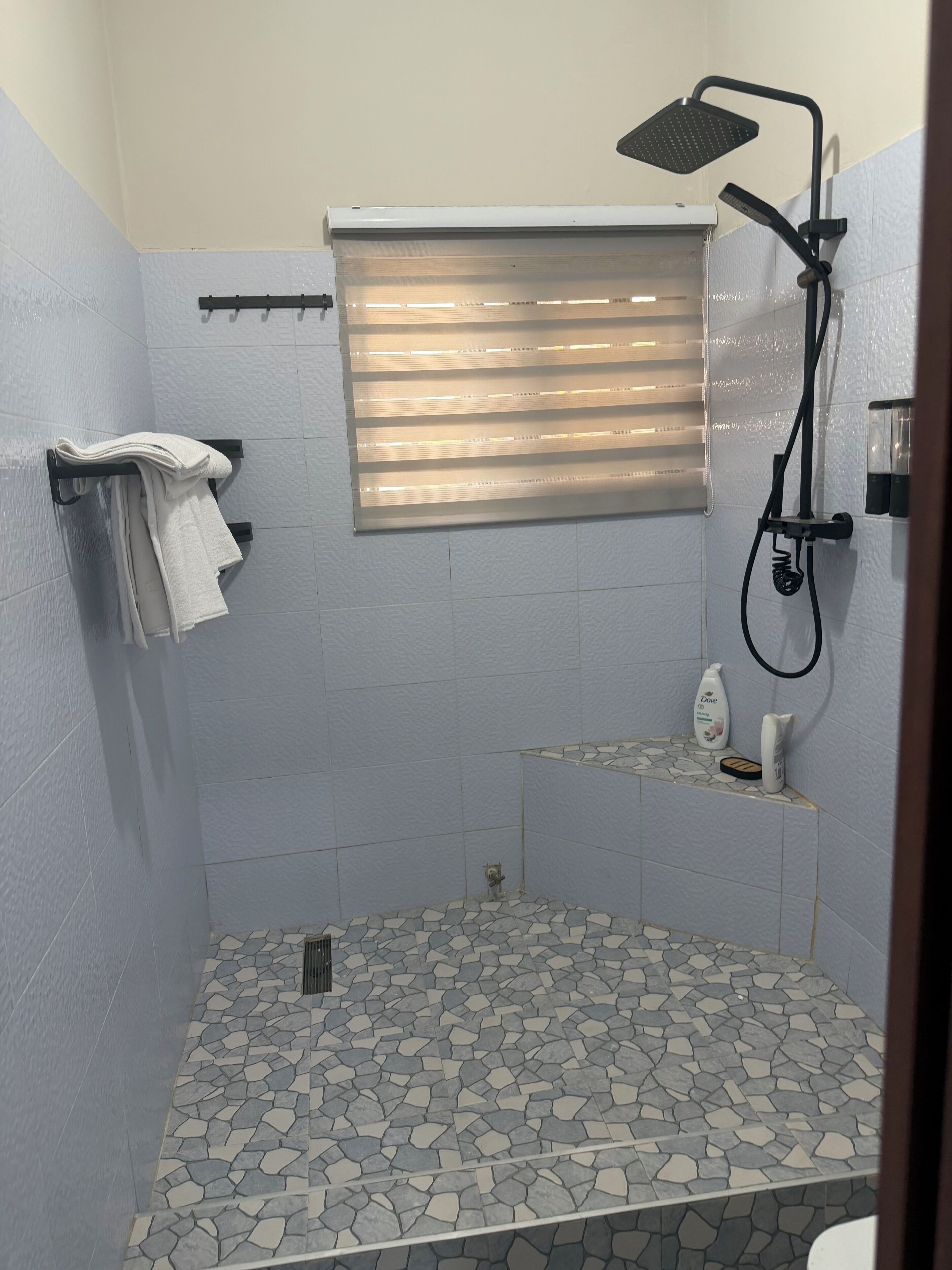 Serviettes fournies, savon, papier toilette