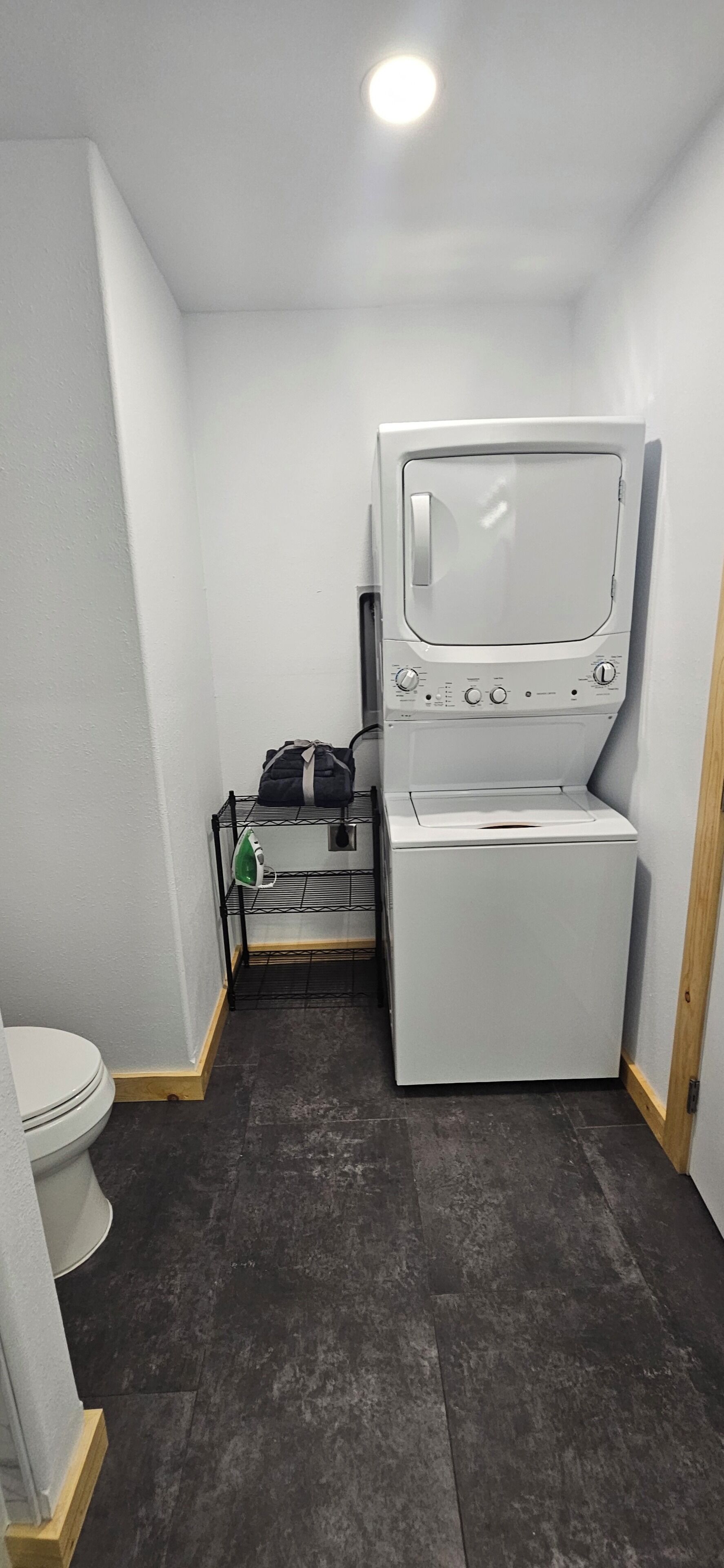 Hair dryer, towels, toilet paper