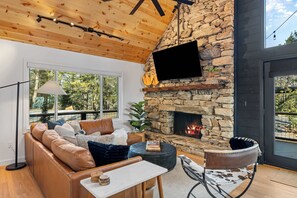 TV, fireplace, video games, offices - Private Estate | Sport Court | Hot Tubs | Saunas (Asheville)